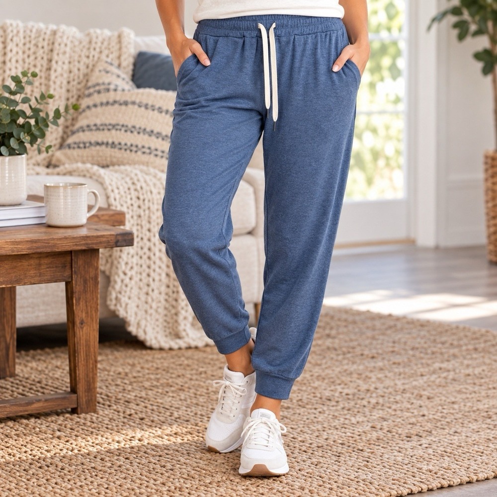 Vuori Heather Blue Performance Jogger Pants Dream Knit Comfort Athleisure S